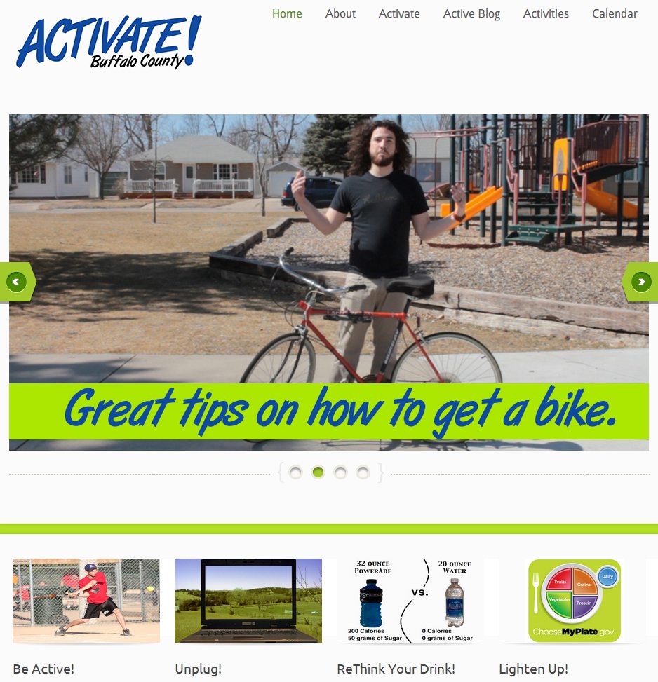 A snapshot of the new Activate Buffalo County website.
